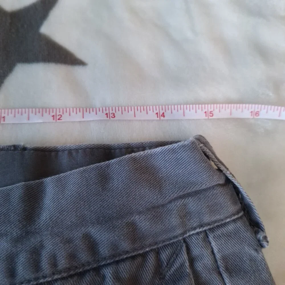 J. Crew Mens 30W Gramercy Chino‎ Gray Anchor Embroidered Shorts Nautical Preppy